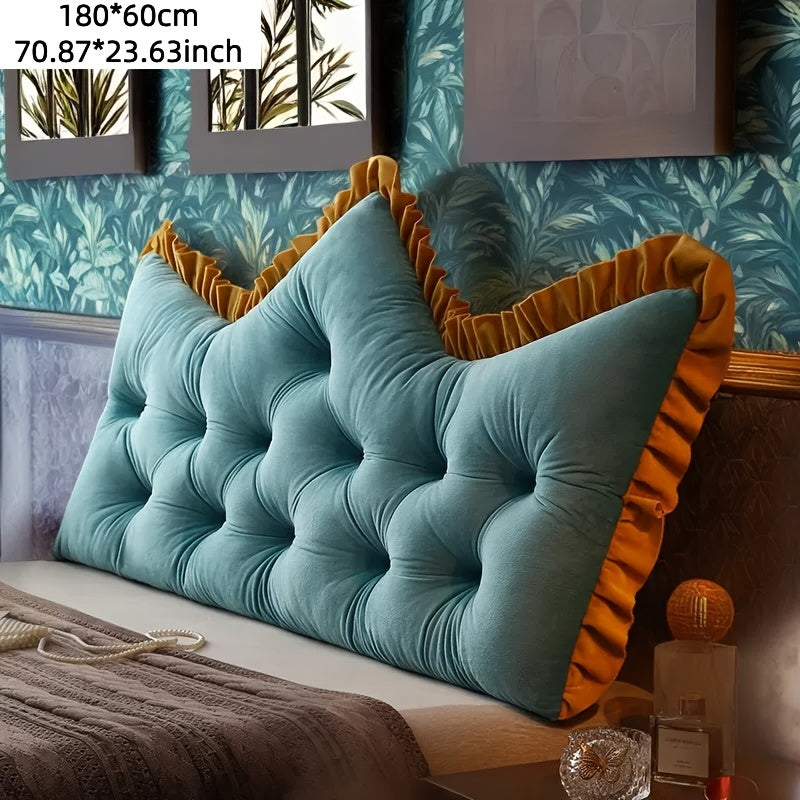 1pc Large Backrest Pillow, Bedside Pillow for Sofa Bed, Crown Shaped Backrest Cushion Pillow, Bedroom Supplies, Home Decor, Shaped Bed Backrest Pillow with Zipper Closure, Decorative Headboard And Tatami Support Cushion for Back Sleepers