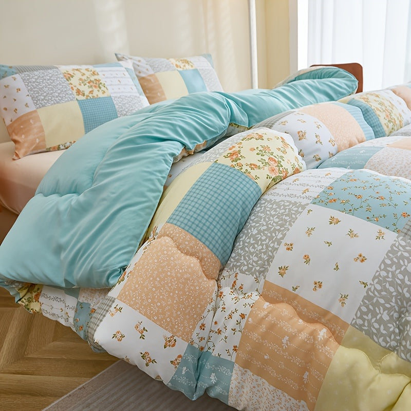 [Bohemian Comforter Set] 3pcs Set with Bohemian Style Pattern, Simple AB-Version Color Blocking Technique, Reactive Printing on Ultra-Soft Skin-Friendly Fabric, Suitable for Bedrooms, Guest Rooms, and Travel Gifts - Thick Comforter Set