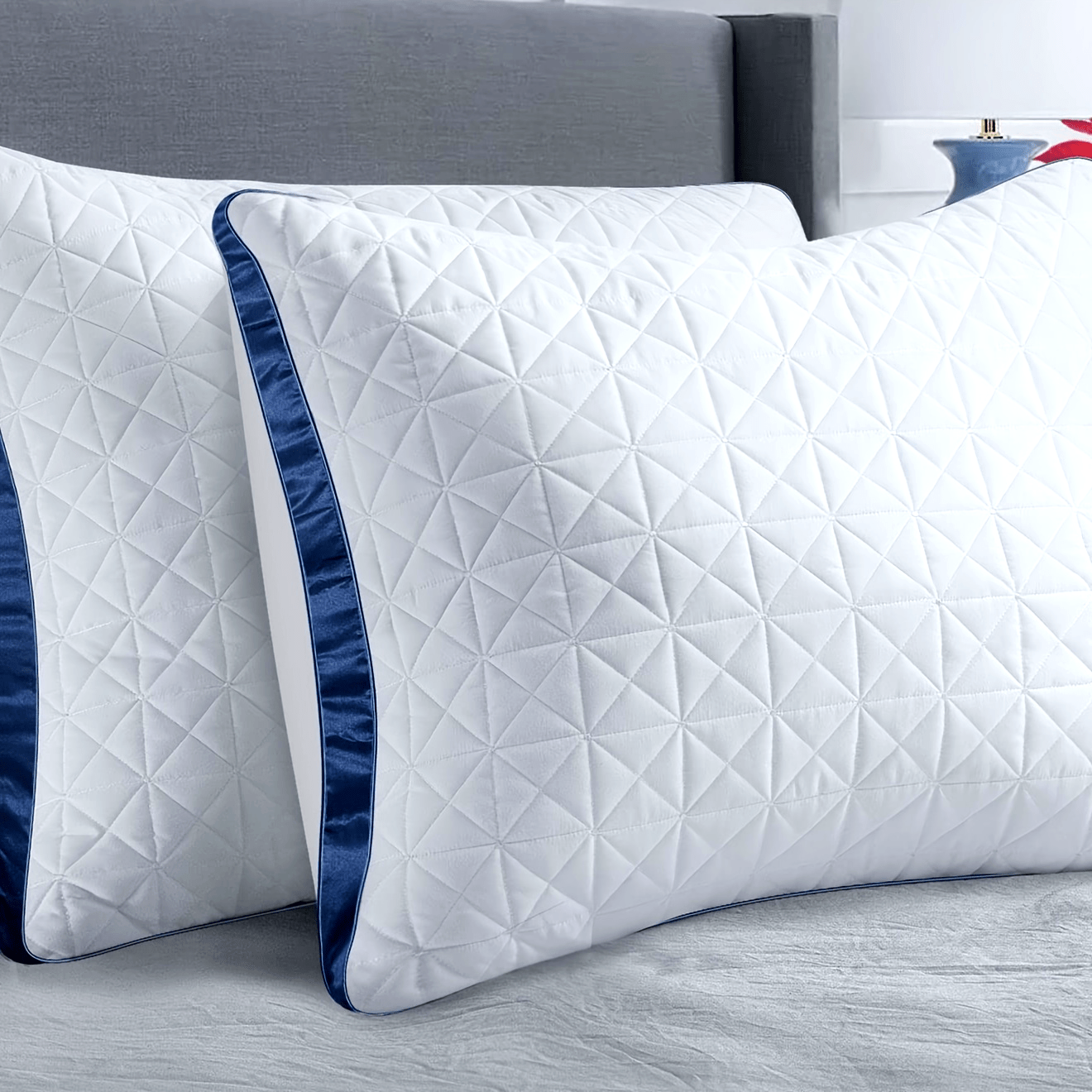 Pillows Set Of 2 - Hotel Luxury Bed Pillows for Sleeping 2 Pack, Supportive Breathable Down Alternative Gusseted Pillow for Side Stomach Or Back Sleepers