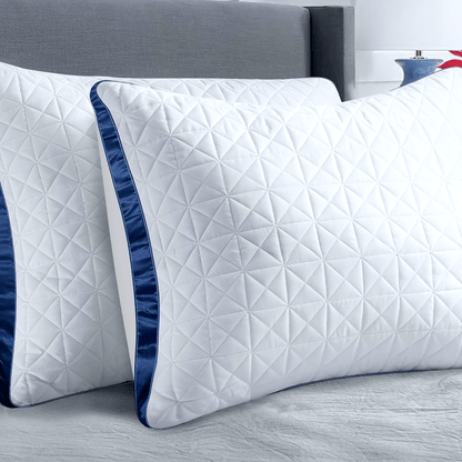 Pillows Set Of 2 - Hotel Luxury Bed Pillows for Sleeping 2 Pack, Supportive Breathable Down Alternative Gusseted Pillow for Side Stomach Or Back Sleepers