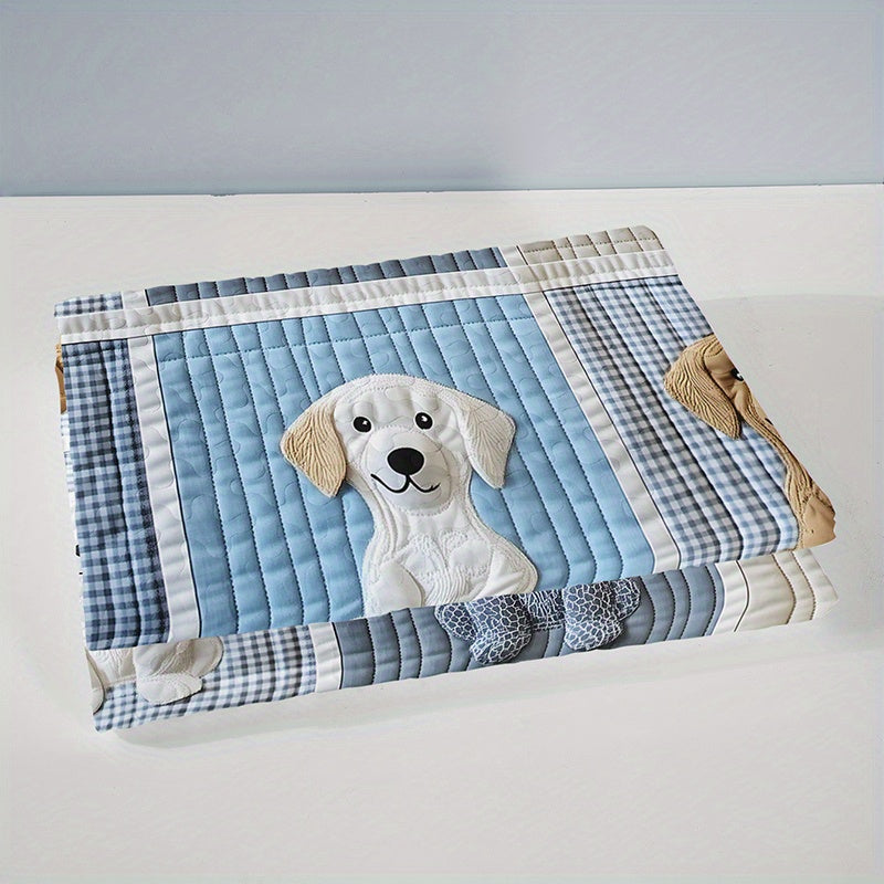 2/3pcs Cute Dog Print Durable Quilted Bedspread Set (1 Bedspread + 1/2 Pillowcases Without Pillow Core), Large And Extra Large Home Dormitory HD Print, Dog Pattern Fluffy Soft, Breathable And Easy to Care for