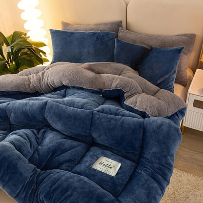 Milk Fleece And Lamb Fleece Warm Thick Quilt for Spring, Autumn, And Winter - Perfect for Cold Nights, Suitable for Bedrooms, Guest Rooms, Dorms, And Hotels, Machine Washable