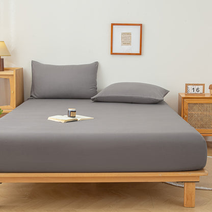 A Solid-color Fitted Sheet Without Pillowcases, a Soft and Comfortable Bedding Mattress Protector with a Non-slip Cover, Suitable for Bedrooms and Guest Rooms. Fitted Sheet Only