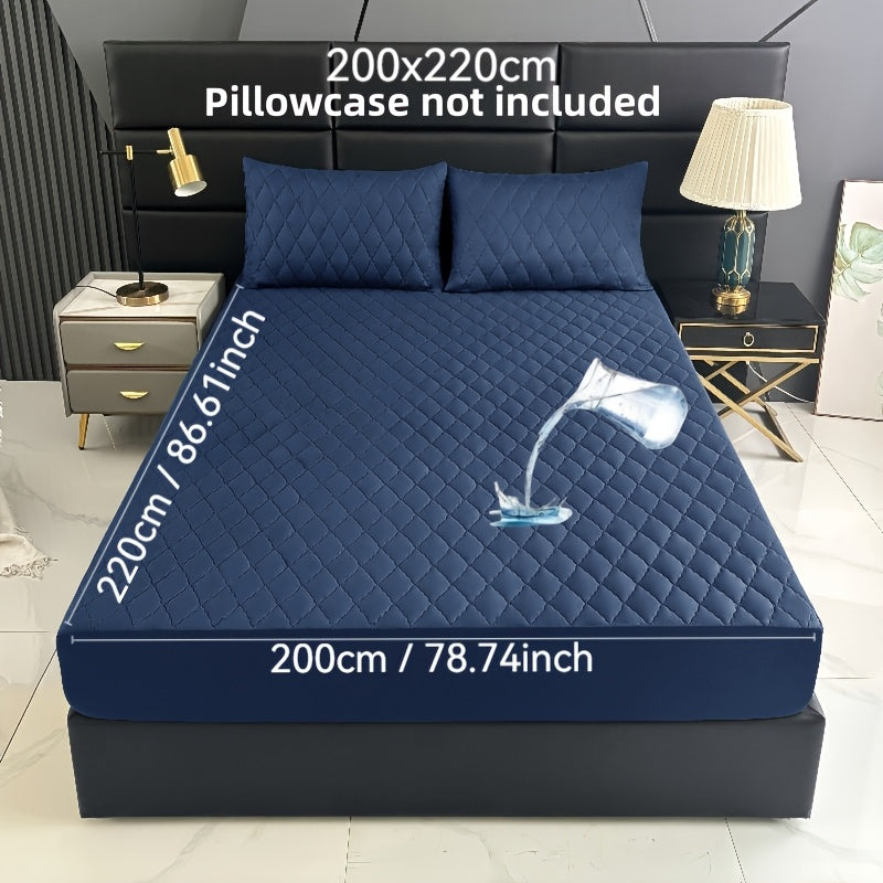 1pc Premium Ultra Soft Quilted Fitted Sheet, Liquid Resistant, Solid Color Mattress Protector, All Season for Bedroom Hotel Dorm Single And Double Beds (No Pillowcases)