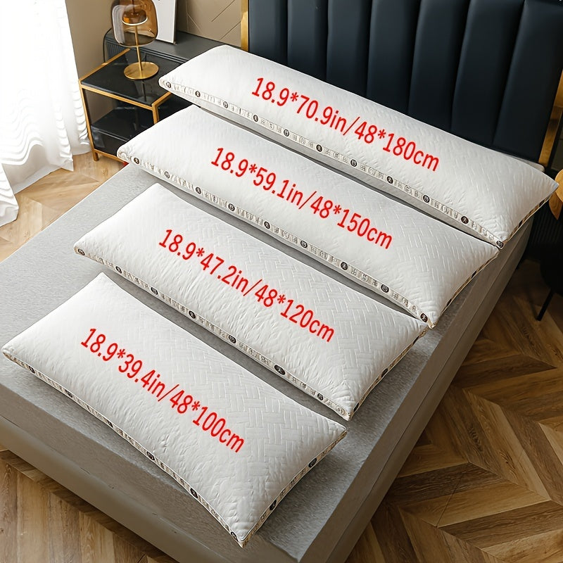 Advanced Soft Fluffy Lengthened Pillow Core Long Pillow Soybean Nourishing Pillow Summer Bedroom Bedding Comfortable Sleep Long Pillow Core Hotel Home Single/Double Three-Dimensional Edge High Pillow 1pc Used to Help Sleep Neck Protection Fluffy Slo