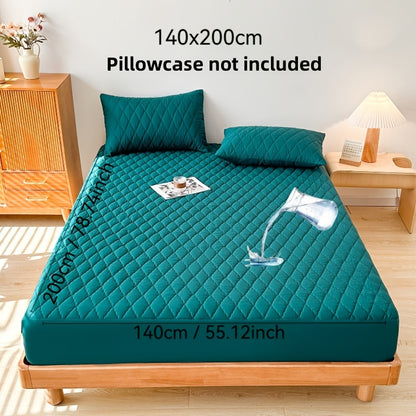 1pc Premium Ultra Soft Quilted Fitted Sheet, Liquid Resistant, Solid Color Mattress Protector, All Season for Bedroom Hotel Dorm Single And Double Beds (No Pillowcases)
