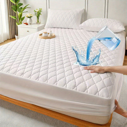 1pc Guaranteed High Quality Fitted Sheet Mattress Protector: Deep Pocket, Heavy Duty, Silent Comfort (Machine Washable)
