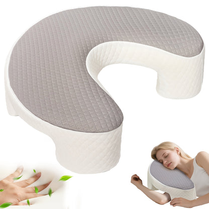 Ergonomic Orthopedic Cervical Pillow-C-Shaped Neck Support for Relief, Cooling Breathable Bed Pillow for Side/Back/Stomach Sleepers, Spinal Alignment Support with Removable Cooling Cover
