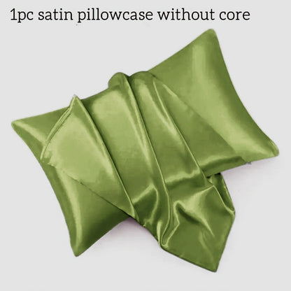 1pc Home Comfort Satin Pillowcase - Envelope Closure - Soft and Skin-Friendly