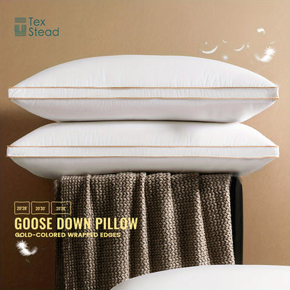 1pc Luxurious Goose Down Pillow Neck Pillows for Sleeping Bed Pillows Shell Down Proof King Queen Size