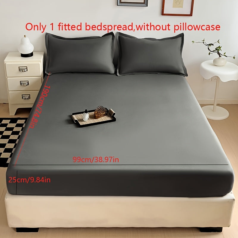 Solid Color Fitted Sheet, Soft, Skin-Friendly, and Breathable Bedding, Washable, Suitable for All Seasons, Hotel Mattress Protector. One Single Fitted Sheet, Pillowcases Not Included. Microfiber Brushed Finish Bed Sheet in Dark Blue