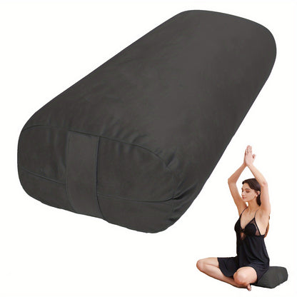 Yoga Bolster Pillow for Restorative Yoga - Meditation Pillow with Velvet Cover, Filled with Soft Sponge