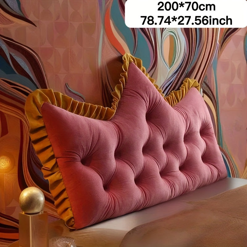 1pc Large Backrest Pillow, Bedside Pillow for Sofa Bed, Crown Shaped Backrest Cushion Pillow, Bedroom Supplies, Home Decor, Shaped Bed Backrest Pillow with Zipper Closure, Decorative Headboard And Tatami Support Cushion for Back Sleepers