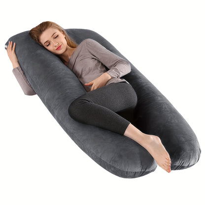 Pregnancy Pillow J Shaped Full Body Pillow with Velvet Cover, 60 Inches Maternity Pillow for Pregnant Women Back, Legs And Belly Support, As Halloween, Chrismas Gift