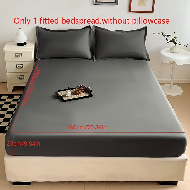 Solid Color Fitted Sheet, Soft, Skin-Friendly, and Breathable Bedding, Washable, Suitable for All Seasons, Hotel Mattress Protector. One Single Fitted Sheet, Pillowcases Not Included. Microfiber Brushed Finish Bed Sheet in Dark Blue
