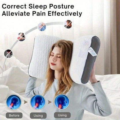 1/2pcs -Grade Cervical & Lumbar Support Pillow for neck - Ergonomic Pillow for lateral/Sleeping Supine Sleepers, Machine-Washable Soft Posture for  (for back & neck)