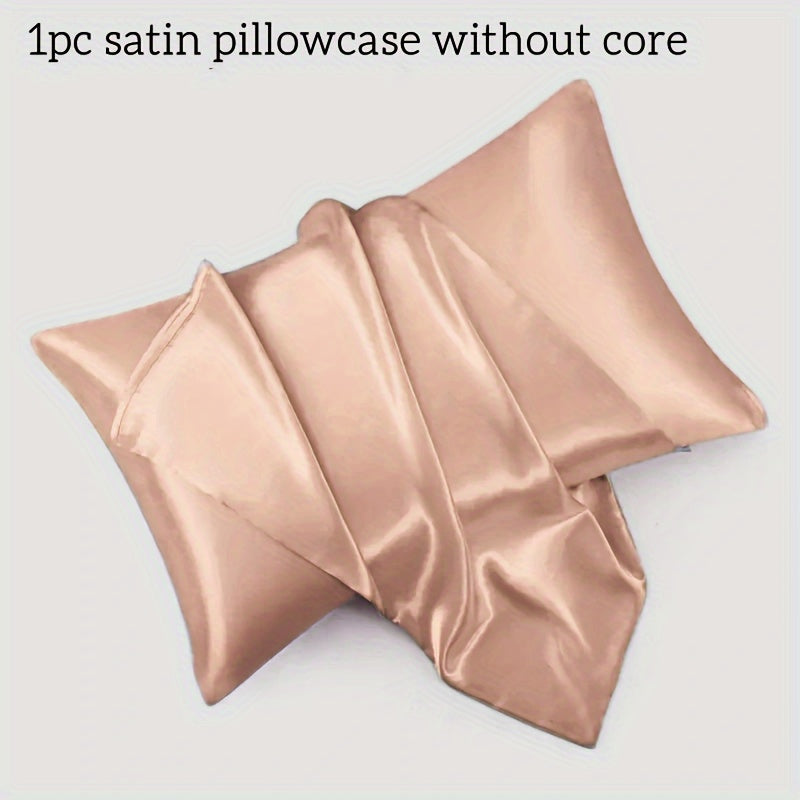 1pc Home Comfort Satin Pillowcase - Envelope Closure - Soft and Skin-Friendly