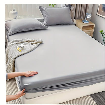 3pcs Soft And Breathable Solid Color Bed Sheet Set, 14" Deep Pocket, All-Season Comfort, Includes 1 Fitted Sheet & 1 Or 2 Pillowcases, Machine Washable for Easy Care