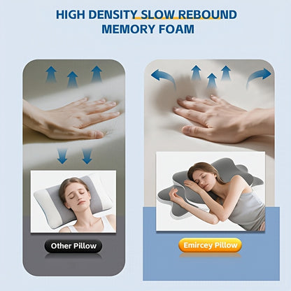 [Ergonomic Neck Pillow] Ergonomic Butterfly Neck Pillow, Cervical Pillow for for Side/Back/Stomach Sleepers, Side and Back Neck Support, Travel & Bed Use, Removable and Washable Cover 60 X 40 X 10cm