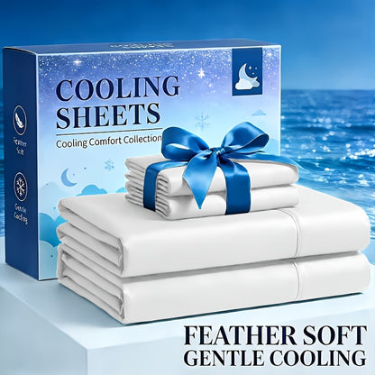 4pcs Cooling Bamboo Fiber Fitted Sheet Set, Children's 4000 TC Extra Deep Pocket 20-inch Sheet, Luxurious Soft Hotel-style Cooling Sheet Set, Suitable for People Who Are Sensitive to Heat, Wrinkle-resistant And Shrink-resistant, Includes Fitted