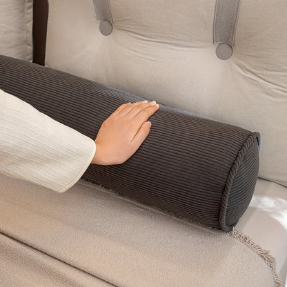 Mumu 1pc Cylindrical Long Pillow, Home Decor Sofa Seat Lumbar Support Soft Bed Headrest Throw Pillow, Machine Washable