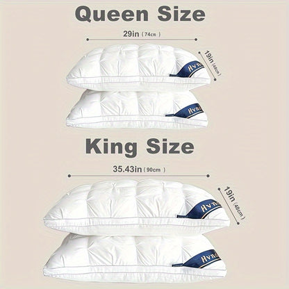 2pcs Luxury 5-Star Hotel Quality Pillows, Deep Sleep Neck Support, Non-Collapse High Pillow Core for All Seasons, Hypoallergenic Polyester Cover, Modern Pillow Design|Soft Texture Finish, Pillows for Sleeping, Cooling Pillows, Neck Pillow, Gift