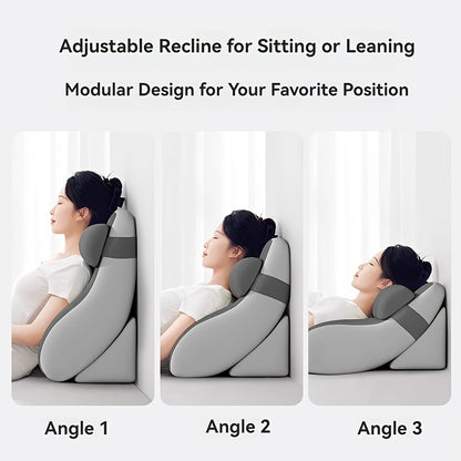 Adjustable Backrest Support Pillow for Sitting or Leaning, Ergonomic Cushion for Reading, Resting and Relaxing at Home, Soft Neck & Lower Back Support, Multi-Angle Design for Comfortable Lounge Seating