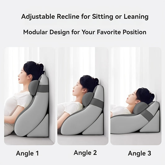 Adjustable Backrest Support Pillow for Sitting or Leaning, Ergonomic Cushion for Reading, Resting and Relaxing at Home, Soft Neck & Lower Back Support, Multi-Angle Design for Comfortable Lounge Seating