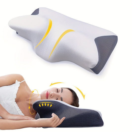 1pc Cervical Neck Pillow Pillow for Sleeping,  Neck Support Pillow for Side, Back and Stomach Sleepers with Breathable Pillowcase.