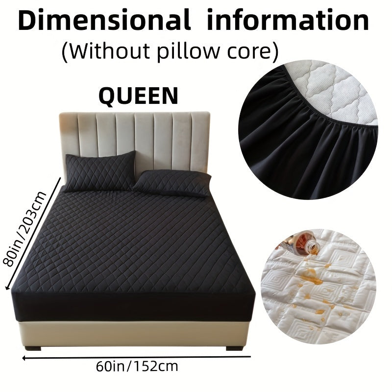 2/3pcs Two-Piece/Three-Piece Multi-Color Waterproof Fitted Sheet Set Waterproof Mattress Protector Fitted Sheet and Pillowcase Set Anti-slip Full Cover Protection Cover