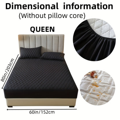 2/3pcs Two-Piece/Three-Piece Multi-Color Waterproof Fitted Sheet Set Waterproof Mattress Protector Fitted Sheet and Pillowcase Set Anti-slip Full Cover Protection Cover