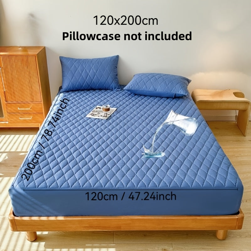 1pc Premium Ultra Soft Quilted Fitted Sheet, Liquid Resistant, Solid Color Mattress Protector, All Season for Bedroom Hotel Dorm Single And Double Beds (No Pillowcases)