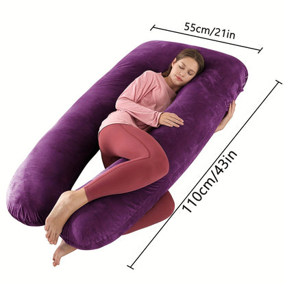 Pregnancy Pillow J Shaped Full Body Pillow with Velvet Cover, 60 Inches Maternity Pillow for Pregnant Women Back, Legs And Belly Support, As Halloween, Chrismas Gift