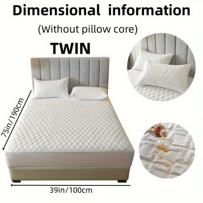 2/3pcs Two-Piece/Three-Piece Multi-Color Waterproof Fitted Sheet Set Waterproof Mattress Protector Fitted Sheet and Pillowcase Set Anti-slip Full Cover Protection Cover