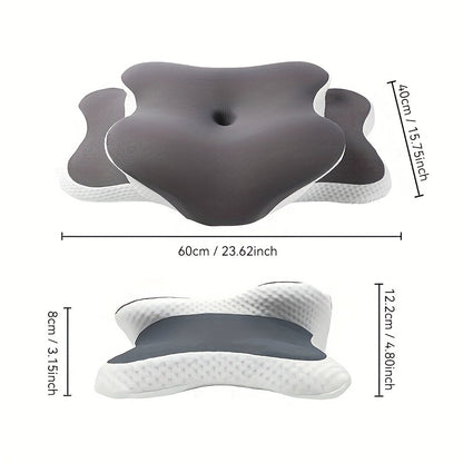 Adjustable Orthopedic Pillow, Ergonomic Design with Cover, Zipper Pillowcase, Soft Support for Back And Stomach Sleepers