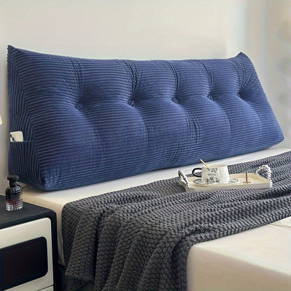 1pc Plush Large Pillow, Bedhead Cushion, Wedge-Shaped Velvet Cushion, Thick And Warm, with Fine Fabric, Utilized for Relaxation on The Bedhead Or Sofa
