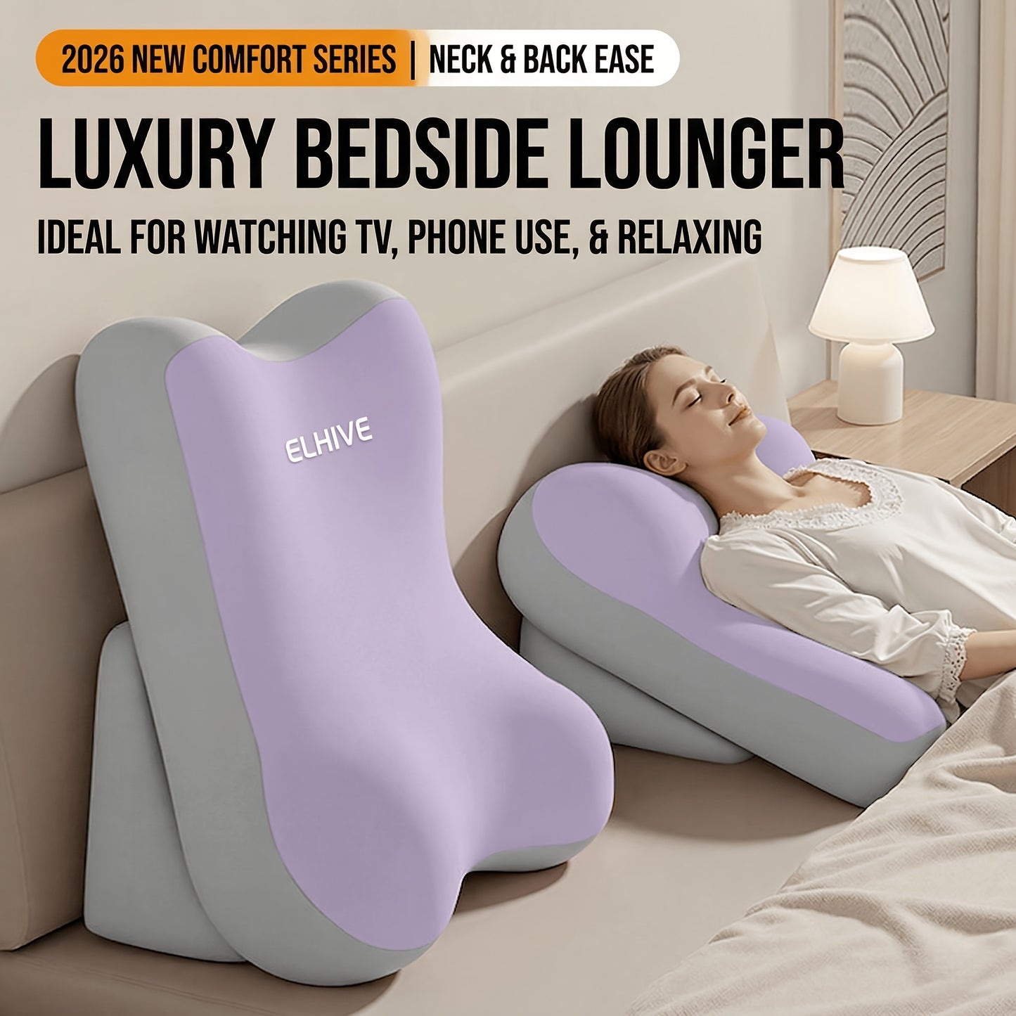 Reading Bed Rest Pillow, 2pcs Adjustable Memory Foam Wedge Pillow, Extra Large Backrest for Sitting Up in Bed, Cozy Triangle Cushion for Watching TV, Gaming, Laptop, Relaxing, Leg Elevation, Detachable Headrest, Washable Cover for Adults