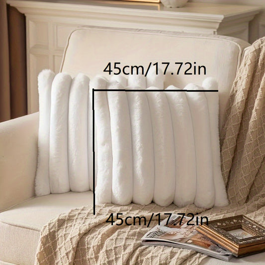 New Faux Rabbit Fur Plush Throw Pillow, Bedside Cushion, Sofa Cushion, Suitable for Bedroom, Living Room, Sofa Decoration, Single-Sided Plush Pillow