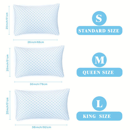 1pc Cooling Pillow, Adjustable Loft Bed Pillow for Sleeping, Ice Fabric And Soft Bamboo Rayon, Washable Removable Bed Pillow Cover Firm Or Soft Pillows for Side, Back, Stomach, Hot Sleepers