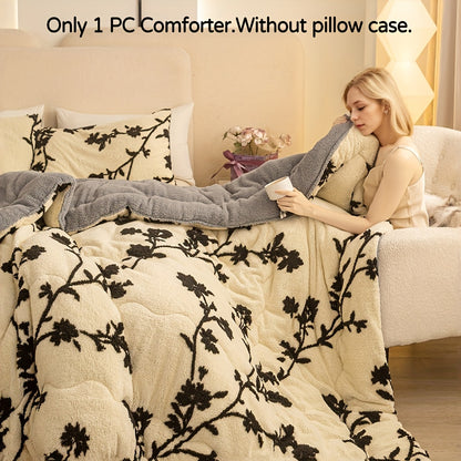 Winter Milk Velvet Quilt, Soft, Comfortable and Warm Thick Quilt, Universal for 4 Seasons, Suitable for Bedrooms, Hotels, Guest Rooms and Other Scenes