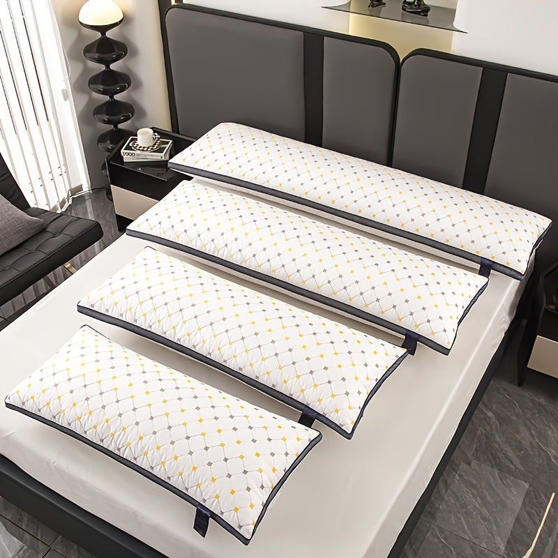[Soft Quilted Pillow] A High-Quality, Soft, Elongated Quilted Pillow for Comfortable Sleep, Suitable for Bedrooms And Hotels. This Versatile Long Pillow Aids in Sleep, Protects The Neck, And Is Fluffy. It Features Moisture-Wicking, Skin-Friendly