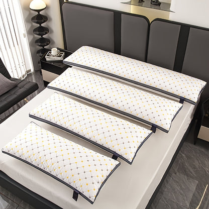 [Soft Quilted Pillow] A High-Quality, Soft, Elongated Quilted Pillow for Comfortable Sleep, Suitable for Bedrooms And Hotels. This Versatile Long Pillow Aids in Sleep, Protects The Neck, And Is Fluffy. It Features Moisture-Wicking, Skin-Friendly