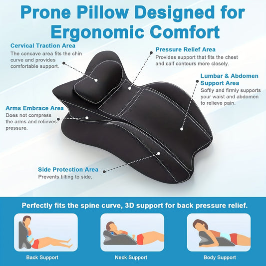 Adult Ergonomic Reading Pillow for Prone, Lying And Sitting In Bed, Wedge Pillow for Headboard, Ergonomic Bed Wedge Pillow for Chin & Back Support, Ideal for Massage And Sleeping