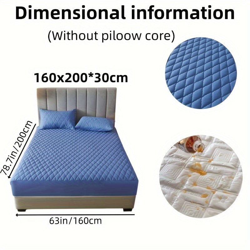 2/3pcs Two-Piece/Three-Piece Multi-Color Waterproof Fitted Sheet Set Waterproof Mattress Protector Fitted Sheet and Pillowcase Set Anti-slip Full Cover Protection Cover