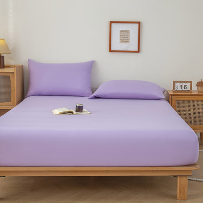 A Solid-color Fitted Sheet Without Pillowcases, a Soft and Comfortable Bedding Mattress Protector with a Non-slip Cover, Suitable for Bedrooms and Guest Rooms. Fitted Sheet Only