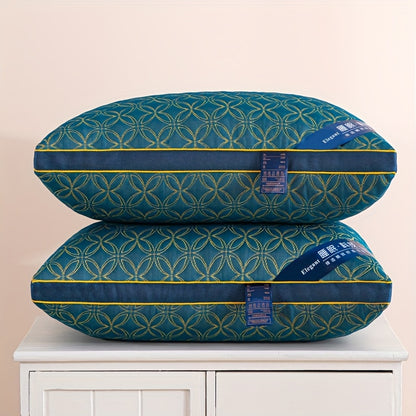 2 Luxury Quality Pillows - Deep Sleep Neck Support, High-Density Non-Sagging All-Season Covers, Vacuum Compressed Packaging, Home Comfort, Designed for Bedding Enthusiasts, Quick Rebound, Soft and Comfortable, Bedroom Relaxation, Modern Sleep