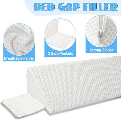 Bed Wedge Pillow - Bed Gap Filler - Mattress Wedge - Hypoallergenic Fabric, Headboard Pillow Fill The Gap 0-8" Between Headboard And Mattress