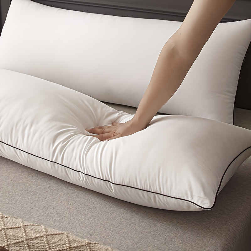 1pc New White Brushed Couple Long Pillow Core, Bedding, Comfortable And Soft Body Pillow Suitable for Hotel, Bedroom Cervical Body Pillow, Back Abdomen Side Sleeping Adult Pregnant Women Pillow
