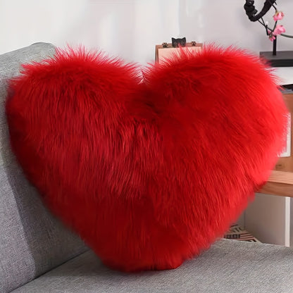 Nordic Style Long Plush Throw Pillow, Suitable for Sofa And Bed, Easy Modern Design with Heart-Shaped Trendy Pillow Including Insert