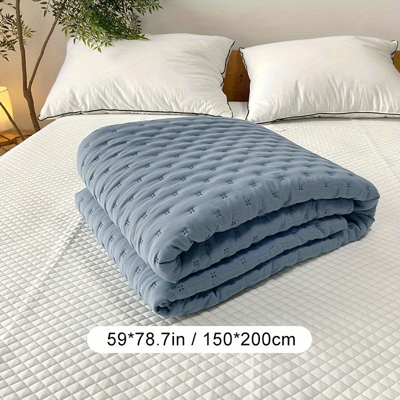 The Latest Ultrasonic Quilted Sandwich Thin Quilt Four Seasons Quilted Bed Cover Bed Sheet Double Solid Color